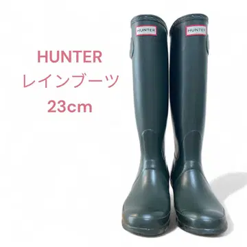 새상품급 HUNTER 레인부츠 23cm 다크 올리브 그린 계열