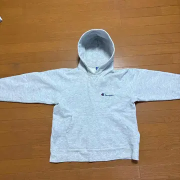 Champion 그레이 후드 부착 후드티 짧은 기장 M