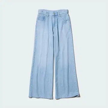 UNIQLO 데님 28인치 드레이프 와이드 플레어 청바지 긴 길이