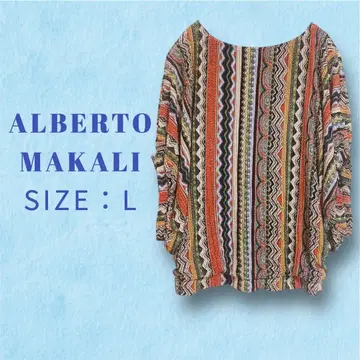 ALBERTO MAKALI 튜닉 컬러풀 지그재그 무늬 L 사이즈