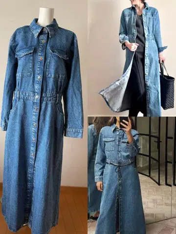 2way 코트에도! ZARA 자라 데님 롱 원피스 L 사이즈 새상품급