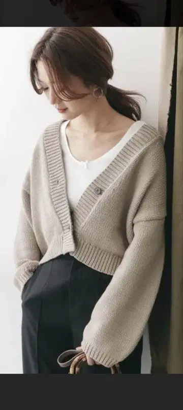 어반 리서치 도어스 로우 게이지 숏 가디건