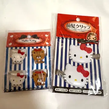 산리오 키티 미니 헤어 클립 앞머리 클립 세트