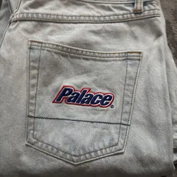 Palace 라이트 블루 데님 S2 SAFE! 자수