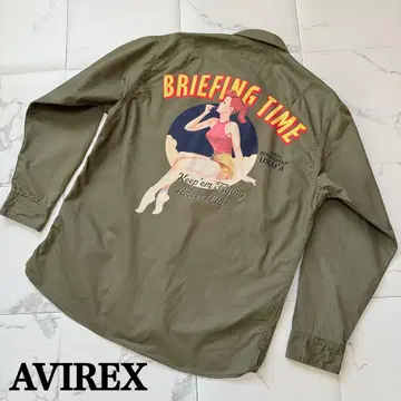 아비렉스 핀업걸 BRIEFING TIME 셔츠 카키 L