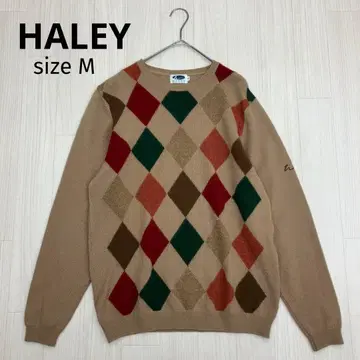 HALEY 헤일리 크루넥 아가일 무늬 니트 스웨터 M