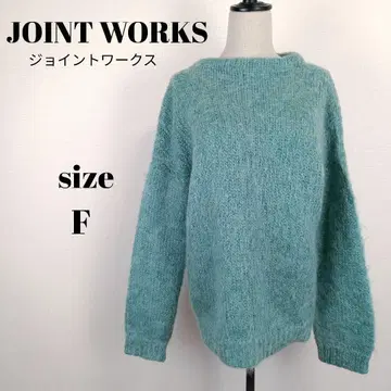 [ a2042 ] JOINT WORKS 긴팔 니트 모헤어 민트 컬러 F