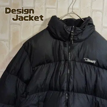 베어 다운 자켓 블랙 후드 수납 자수 리버서블