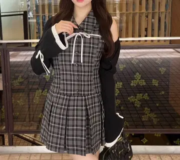 벨 슬리브 리본 볼레로 블랙