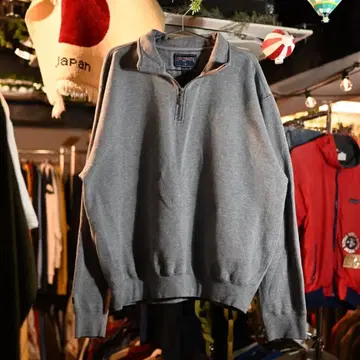 JANSPORT 무지 하프 지퍼 맨투맨