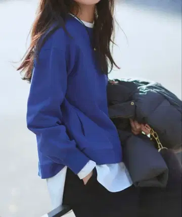 23구 컬러 맨투맨 블루 38