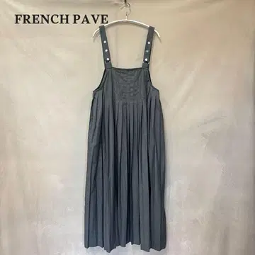 FRENCH PAVE 귀여운 플리츠가 흐르는 서스펜더 롱 원피스
