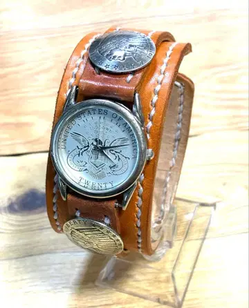 도치기 가죽 사용 핸드메이드 팔찌 시계 벨트 인디언 콘초 포함