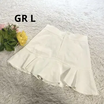 그레일 [ L ] 미니 프릴 버튼 스트레치 스커트 (이너 팬츠 포함)