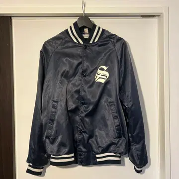 ASW JACKETS 바시티 자켓 네이비 STADIUM 프린트