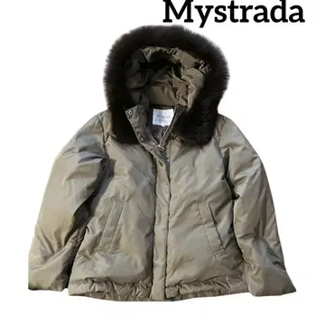 Mystrada 다운 자켓 카키 퍼 포함 사이즈 36