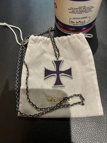 레어 weirdo jewelry 빅 크로스 목걸이 퍼플 wp023