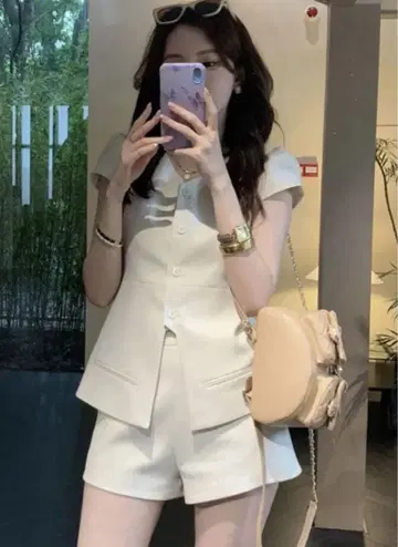 애프리콧 숏팬츠 셋업