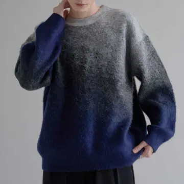 epnok 엡녹 그라데이션 루즈 니트 네이비 L