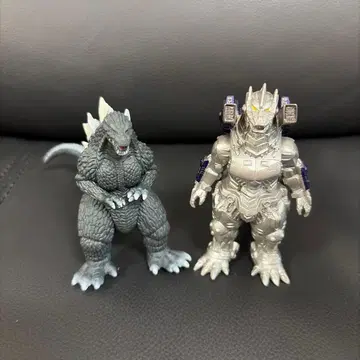 반다이 2002년 고질라 x 메카고질라 (3식기룡) 소프트 비닐 2체