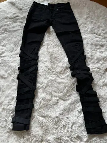 LOW EMODA DENIM 블랙 스키니 팬츠