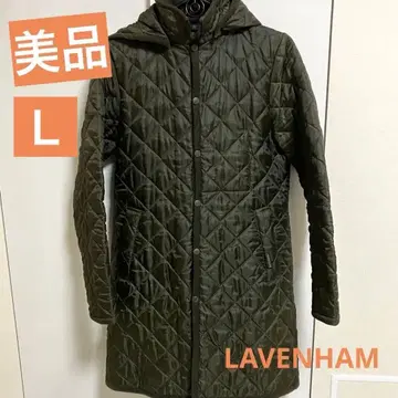[ 새상품급 ] 라벤햄 LAVENHAM 퀼팅 코트 40 카키 L