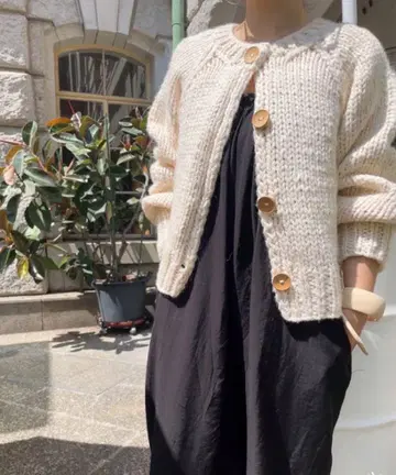 ISOOK 핸드메이드 니트 니트 가디건 버튼 아이스