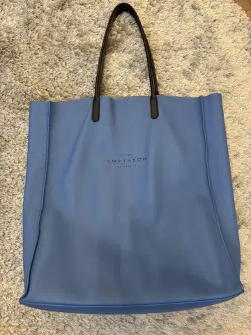 SMYTHSON 블루 가죽 토트백