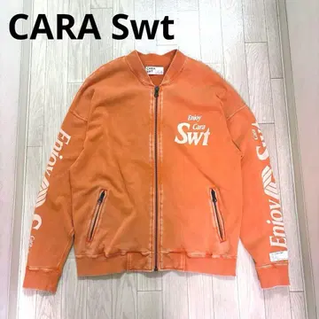 CARA SWT 집업 후드티 오렌지 S 맨투맨 구제 의류