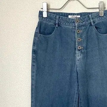 EGOIST 데님 팬츠 스트레이트 하이웨스트 포켓 부착 심플