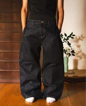 MENES Janome Raw Baggy Jeans - Indigo S