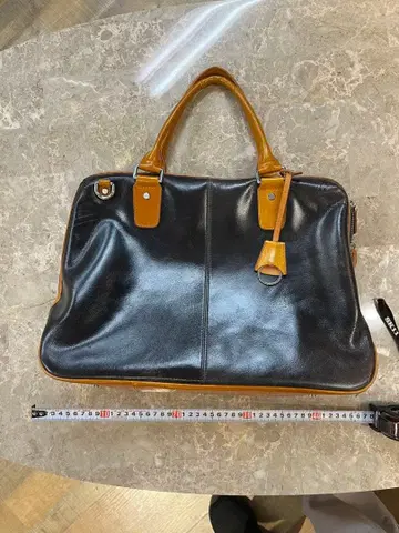 가죽 비즈니스 백 블랙/브라운