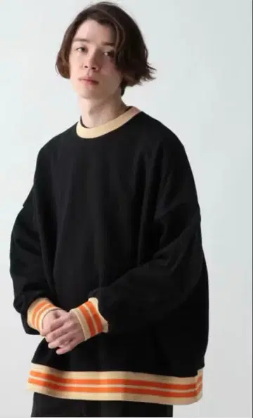 HARE 컬러 리브 맨투맨