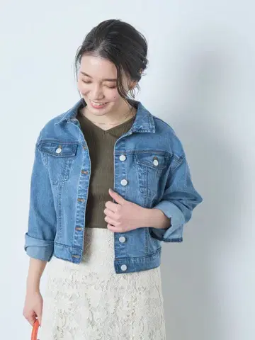 COHINA 숏 기장 데님 자켓