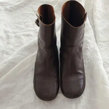 사만사 모스모스 천연 가죽 부츠 브라운 다크 브라운 24cm