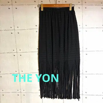 THE YON 프린지 스커트 블랙 프리 사이즈