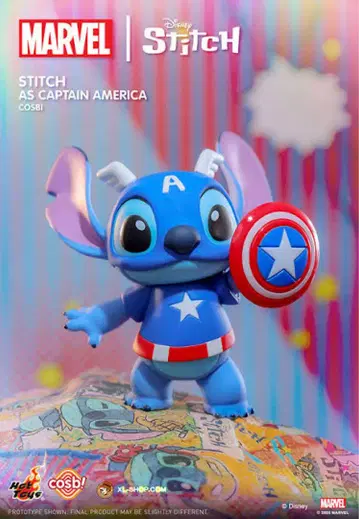[ 한정판 ] 스티치 캡틴 미국 피규어 MARVEL 콜라보 박스 포함