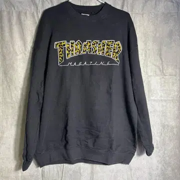 THRASHER 레오파드 맨투맨 블랙