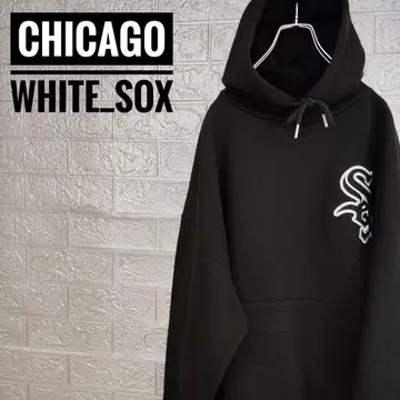 시카고 화이트삭스 MLB 빅 로고 구제 의류 후드 맨투맨 블랙 L