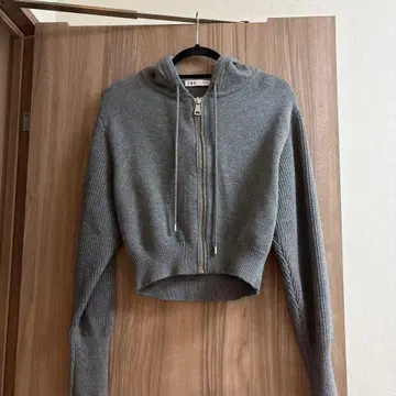 ZARA 니트 후드티 크롭 후드티