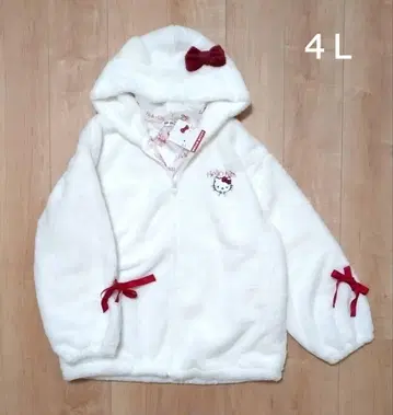 새상품 키티 퍼 자켓 후드티 여성용 4L 블루종 아우터