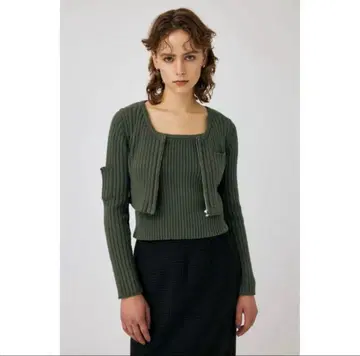 MOUSSY 집업 립 니트 가디건 & 탱크탑