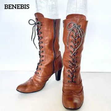 BENEBIS 베네비스 레이스업 부츠 미들 기장 24.5