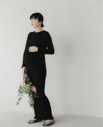 시착만 한 상품 SANSeLF pocopoco 슬림 롱 드레스
