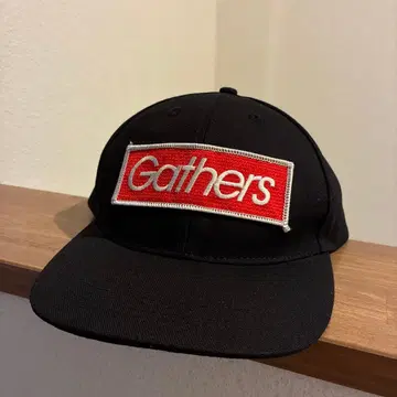 기업계 Gathers 자수 로고 야구 모자 블랙