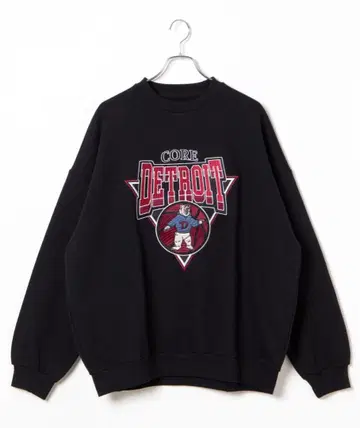 DETROIT 로고 블랙 맨투맨 M WEGO
