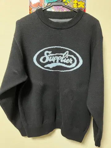 Supplier 블랙 크루넥 스웨터