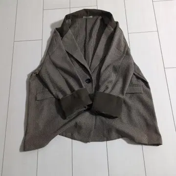 시마무라 다나카 리나 콜라보 체크 무늬 테일러드 자켓