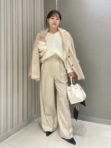 하이웨스트 턱 와이드 팬츠