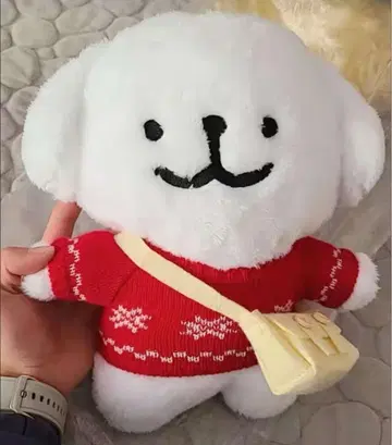 강아지 봉제 인형 빨간색 스웨터